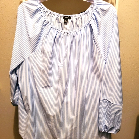 Alfani Plus Size Striped Convertible Top - Picture 1 of 4